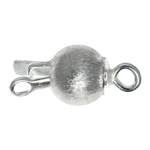 Ball Clasp 12mm, silver matt (1 pc./ PU) | wholesaler gems & healing stones