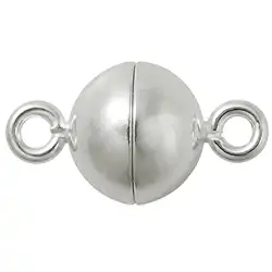 1905260052 Magnetic clasp round 14mm, matt silver (1 PU) | wholesaler gems & healing stones