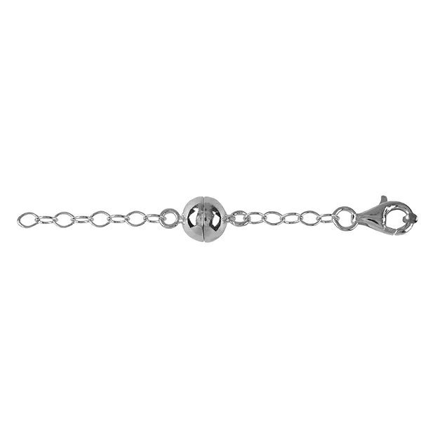 Magnetic clasp with Lobster Clasp and chain, silver (1 pc./ PU) | Marco Schreier