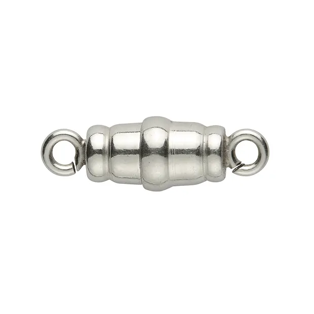 Magnetic clasp cylindrical 10mm, silver matt (1 pc./ PU) | Marco Schreier