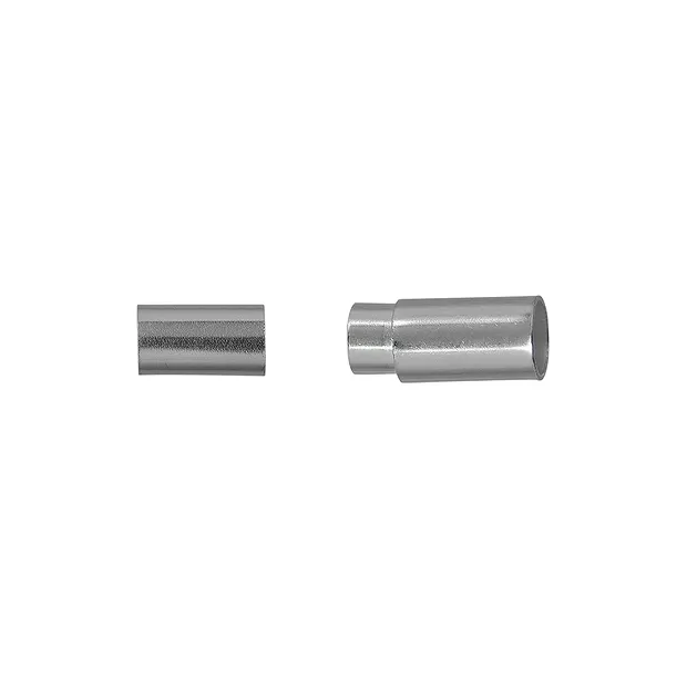 Magnetic clasp cylinder for 2.5mm straps, silver (1 pc./ PU) | Marco Schreier