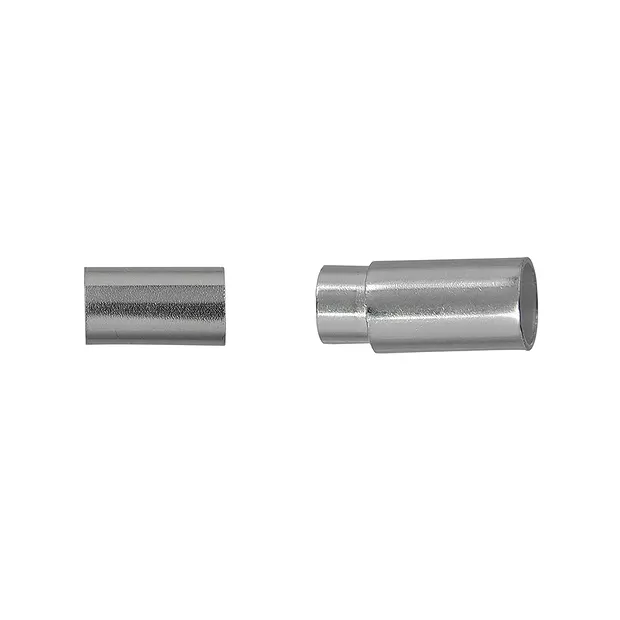 Cilindro di chiusura magnetico per cinturini da 4 mm, argento (1 pz./ UC) | Marco Schreier