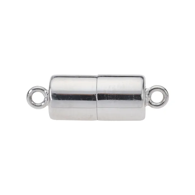 Magnetic clasp cylinder 07 x 20mm, silver (1 pc./ PU), capped | Marco Schreier