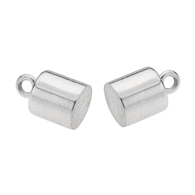 Magnetic clasp cylinder 07 x 20mm, silver, matt (1 pc./ PU), capped | Marco Schreier