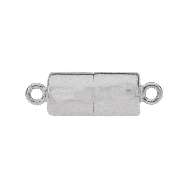 Magnetic clasp cylinder 07 x 20mm, silver, matt (1 pc./ PU), capped | Marco Schreier