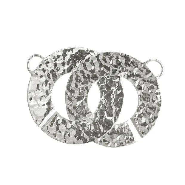Ring-Ring-Verschluß rund 30mm, Silber gehämmert (1 St./VE) | Marco Schreier