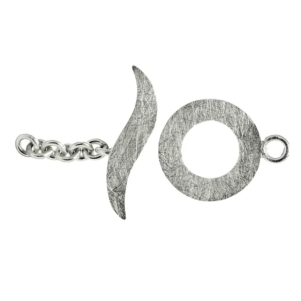 Toggle clasp "Design" 25mm, silver matt (1 pc./ PU) | Marco Schreier