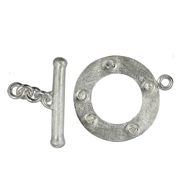 Topaz" toggle clasp, 28mm, matt silver (1 pc./ PU) | Marco Schreier