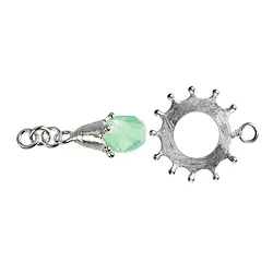 1905284232 Knebelverschluss Scheibe mit Fluorit 30mm, Silber (1 St./VE) | Marco Schreier
