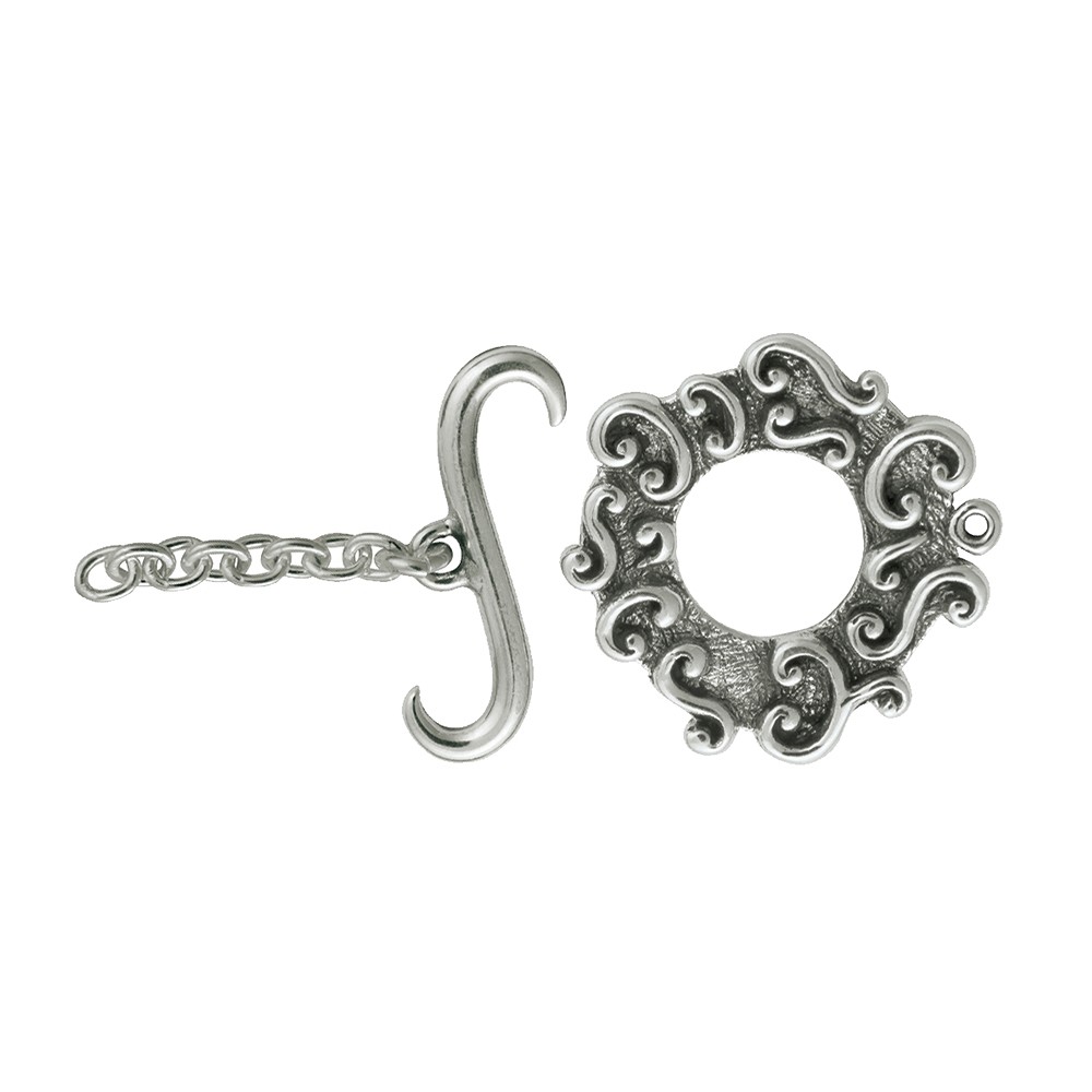 Knebelverschluss "Barock" 21mm, Silber/Silber geschwärzt (1 St./VE) | Marco Schreier