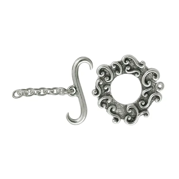 Chiusura a ginocchiera "Barocco" 21 mm, argento/argento annerito (1 pz./ UC) | Marco Schreier