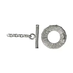 1905284292 Chiusura a ginocchiera "Groove pattern" 18 mm, argento opaco (1 pz./ UC) | Marco Schreier