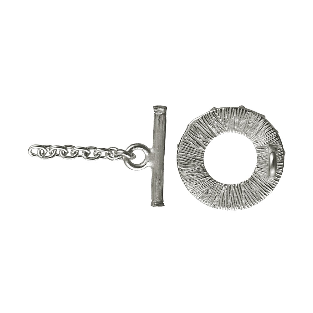 Chiusura a ginocchiera "Groove pattern" 18 mm, argento opaco (1 pz./ UC) | Marco Schreier