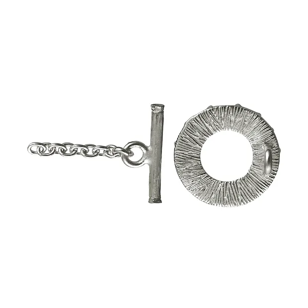 Toggle clasp "groove decor" 18mm, silver matt (1 pc./ PU) | Marco Schreier