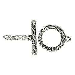1905284311 Toggle clasp "Ornament" 15mm, silver partially blackened (1 pc./ PU) | Marco Schreier