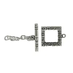 1905284321 Cierre de palanca "a cuadros" 11mm, plata, parcialmente ennegrecido (1 ud./unidad) | Marco Schreier