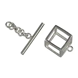 1905284341 Toggle clasp "Kubus" 12mm, silver (1 pc./ PU) | wholesaler gems & healing stones