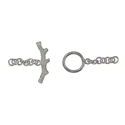 1905284351 Toggle clasp "Coral" 25mm, silver (1 pc./ PU) | wholesaler gems & healing stones