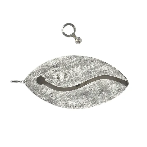 Design Clasp "Marquise with Smoky Quartz" 50mm, silver matt (1 pc./ PU) | Marco Schreier