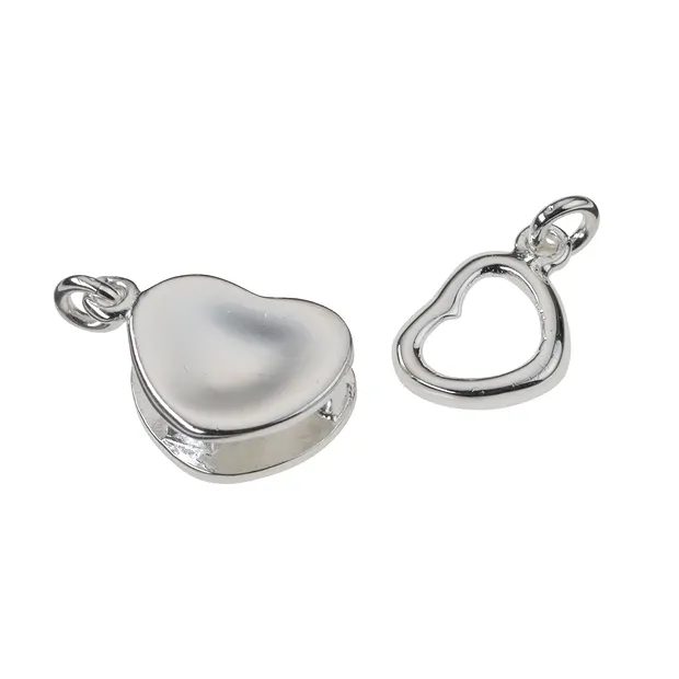 Klappverschluss Herz 22mm, Silber (1 St./VE) | Edelsteine, Heilsteine & Schmuck