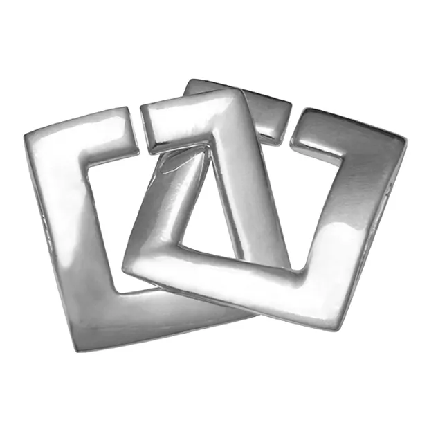 Fermoirs ronds carrés 14mm, argent mat (1 pcs/UC) | Marco Schreier