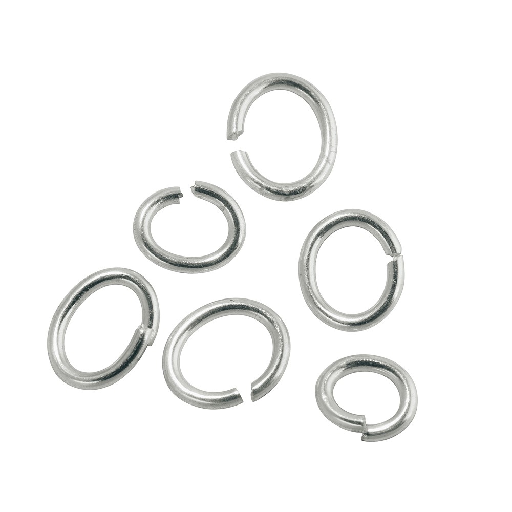 Open jump rings oval 04 x 06mm, silver (50 pcs./ PU) | Marco Schreier