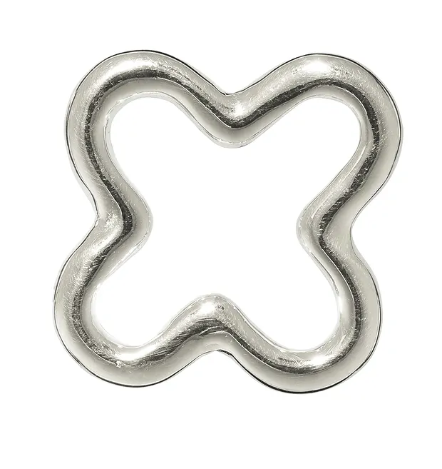 Closed jump ring cross 22mm, silver (2 pcs./ PU) | Marco Schreier