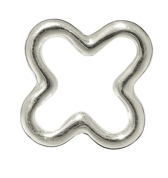 Closed jump ring cross 22mm, silver (2 pcs./ PU) | Marco Schreier