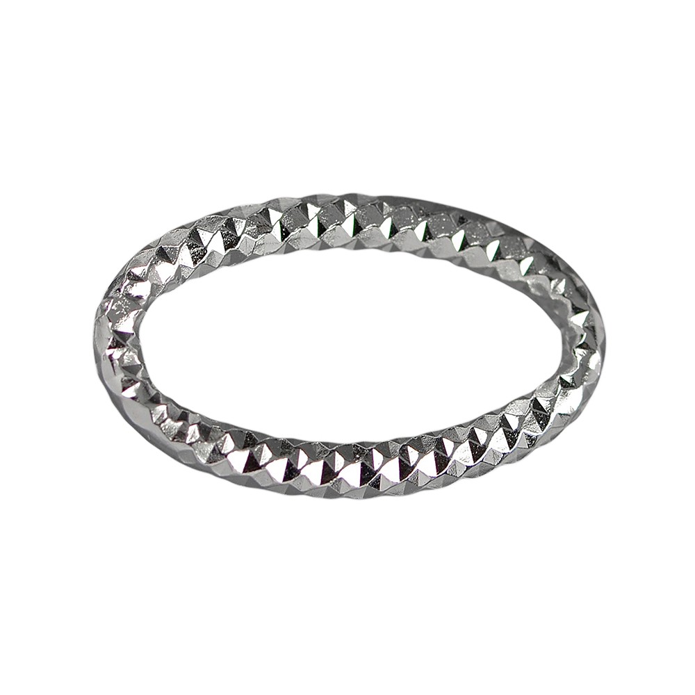 Closed jump rings oval 18mm, silver faceted (6 pcs./ PU) | Marco Schreier