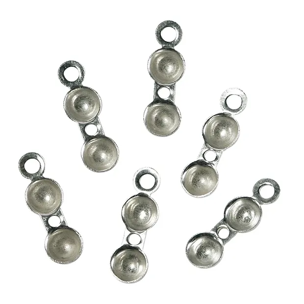 Hinged capsules with thread hole 4mm, silver 925 (20 pcs./ PU) | Marco Schreier