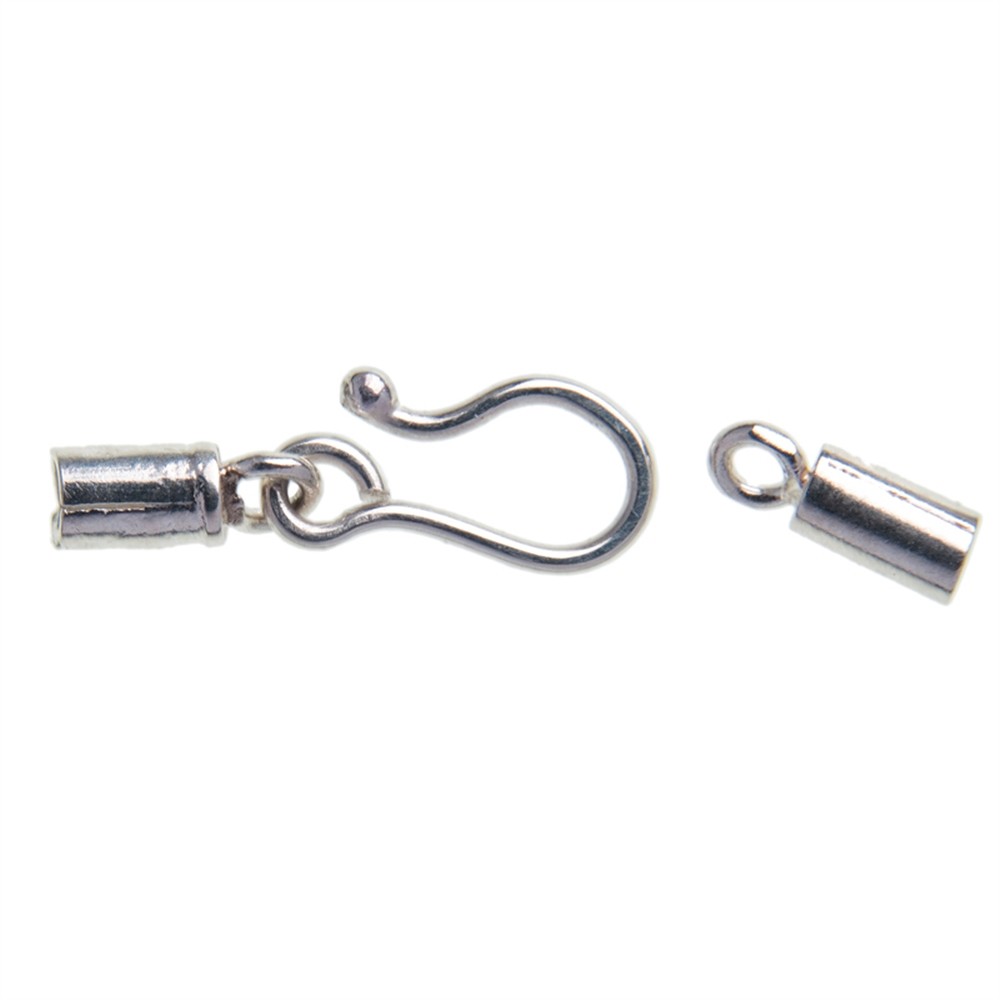 Hooks for 1.2mm tapes, silver (3 pcs./ PU) | wholesaler gems & healing stones