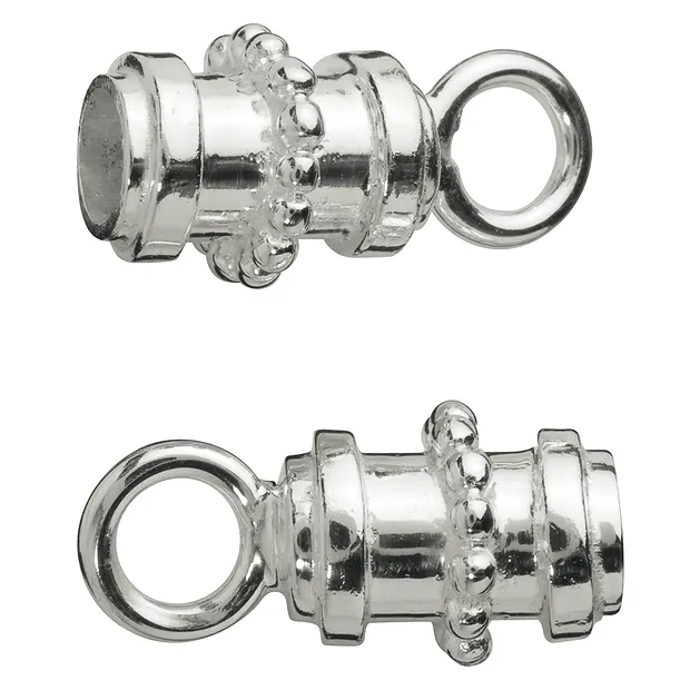 Embout casquette "Décor boule" pour Cordons 5mm, argent (2 pcs/UC) | Marco Schreier