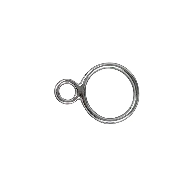 Double eyelet 08mm, silver (12 pcs./ PU) | wholesaler gems & healing stones