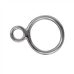 1905381122 Double eyelet 12mm, silver matt (7 pcs./ PU) | wholesaler gems & healing stones