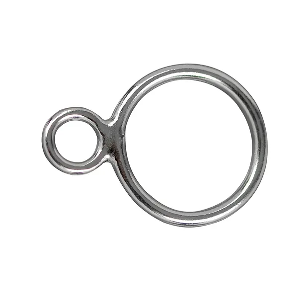 Double eyelet 12mm, silver matt (7 pcs./ PU) | wholesaler gems & healing stones
