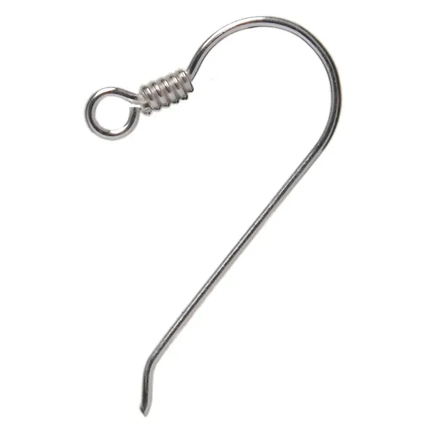 Ear Hook single, 25mm, silver (12 pcs./ PU) | wholesaler gems & healing stones