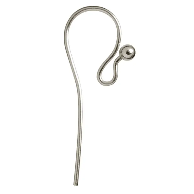 Ear Hook curved 25mm, silver (12 pcs./ PU) | wholesaler gems & healing stones