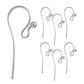 Ear Hook curved 25mm, silver (120 pcs./ PU) | wholesaler gems & healing stones