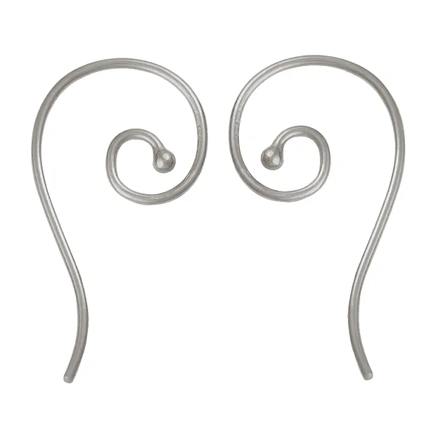 Ear Hook spiral inside 26mm, silver (6 pcs./ PU) | Marco Schreier