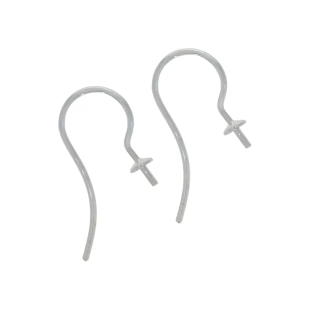 Ohrhaken mit Kappe und Stift 20mm (6 St./VE) | Edelsteine, Heilsteine & Schmuck