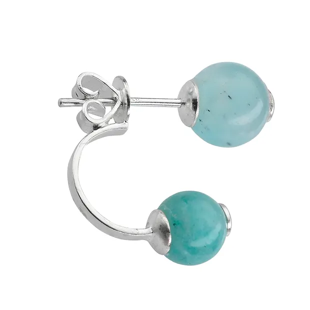 Clous d'oreilles Perle flottante "2 en 1" Argent (2 pcs/Unité) | Marco Schreier