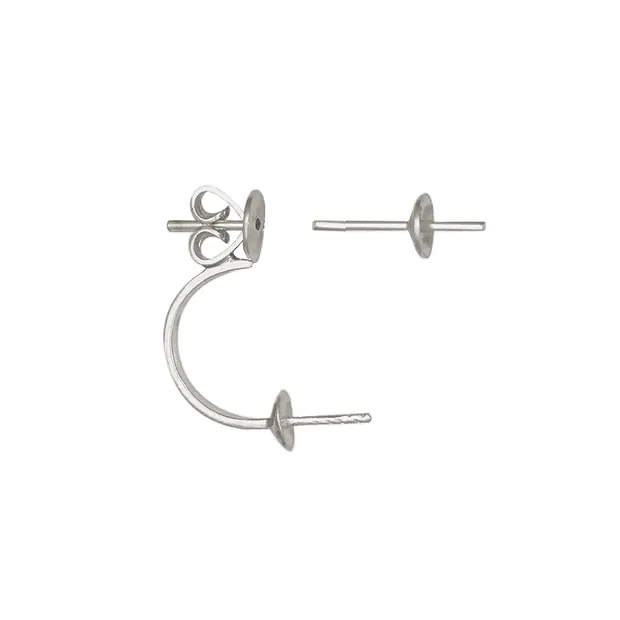 Clous d'oreilles Perle flottante "2 en 1" Argent (2 pcs/Unité) | Marco Schreier