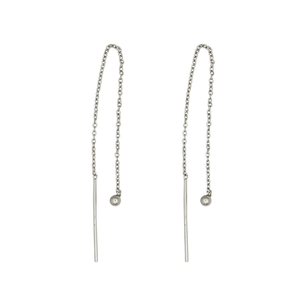 Catena da infilare con pallina per gioielli per orecchie, rodiata (4 pz./ UC) | Marco Schreier