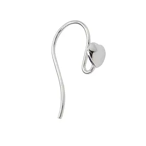 Ear Hook with heart 20mm, silver (4 pcs./ PU) | wholesaler gems & healing stones