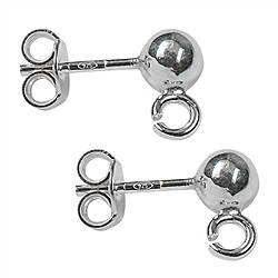 1905521051 Ohrstecker mit Öse "Kugel" 5mm, Silber (6 St./VE) | Marco Schreier