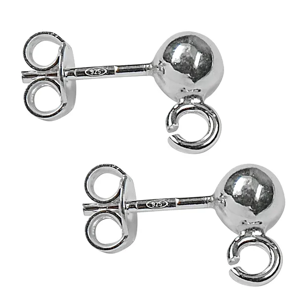 Perno auricolare con occhiello "palla" 5mm, argento (6 pz./ UC) | Marco Schreier