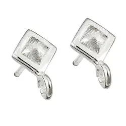 1905523032 Earstuds with eyelet "rhombus" 7mm, silver matt (4 pcs./ PU) | Marco Schreier