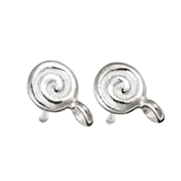 Earstuds with eyelet "Spiral" 6mm, silver (4 pcs./ PU) | Marco Schreier