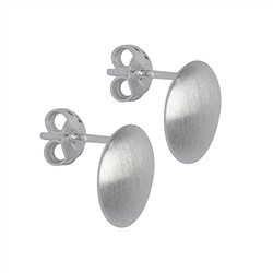 1905523082 Ohrstecker mit Öse "gewölbte Platte" 11mm, Silber matt (2 St./VE) | Marco Schreier