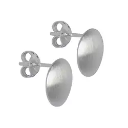 1905523082 Earstuds with eyelet "curved Slabs" 11mm, silver matt (2 pcs./ PU) | Marco Schreier